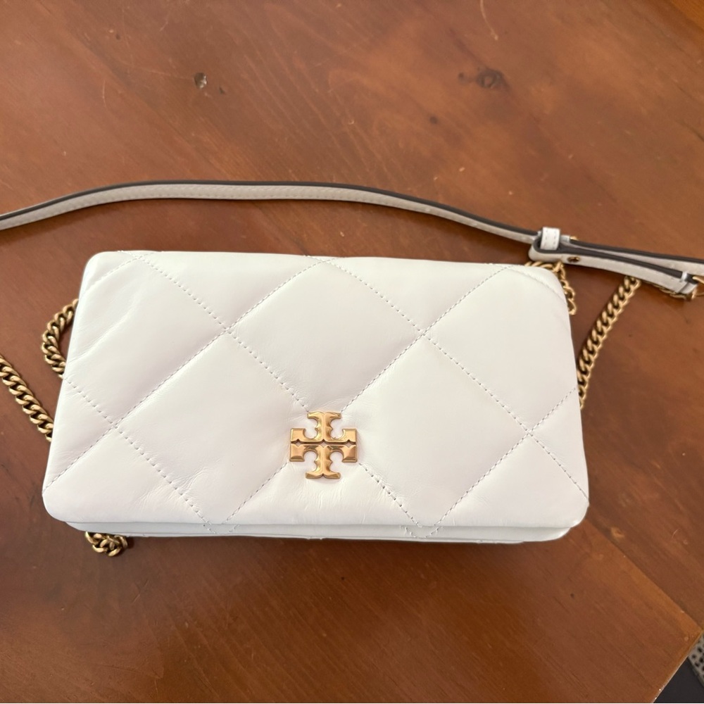 Tory Burch Cream Quilted Crossbody Bag